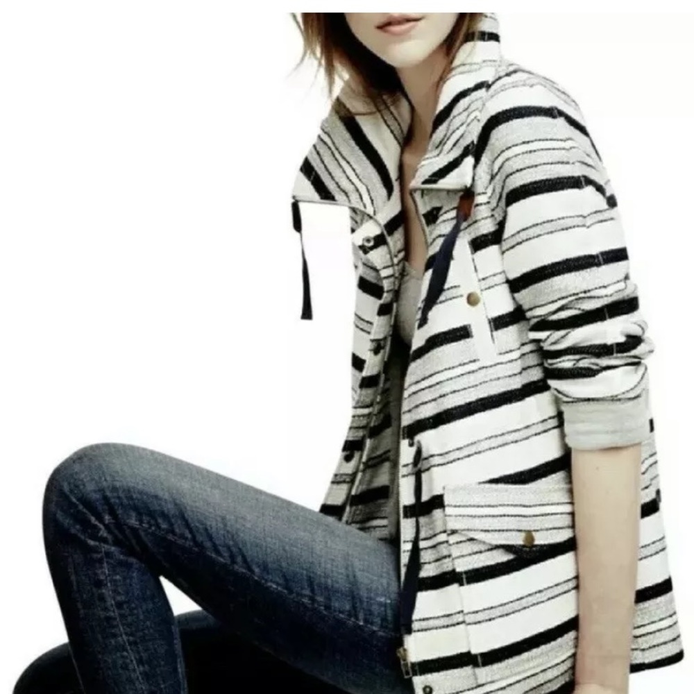 LOFT Breton Striped Nautical Jacket XS Blue/White